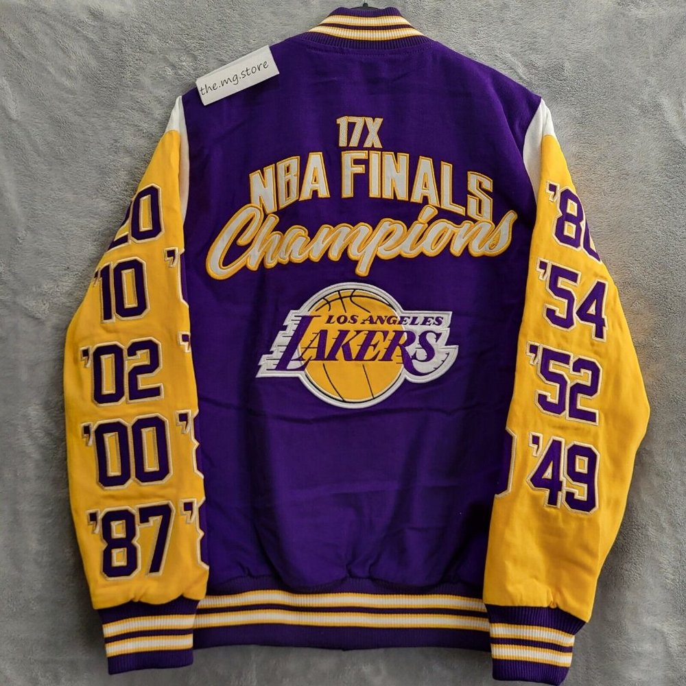G-III Lakers Los Angeles 17 Time NBA Finals Champions Bomber Jacket Men's Size M - Picture 2 of 9